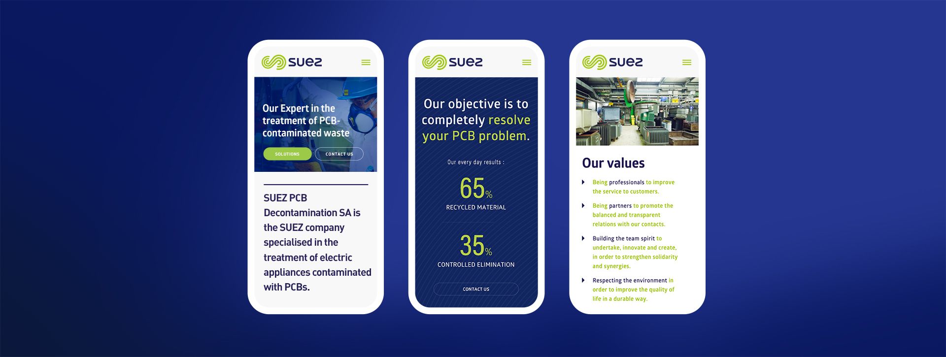 Suez - website mobile